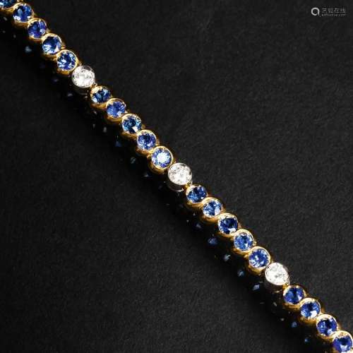 A Sappphire Diamond Bracelet.