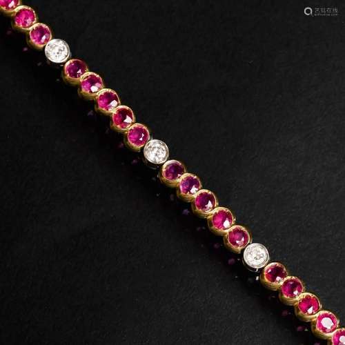 A Ruby Diamond Bracelet.