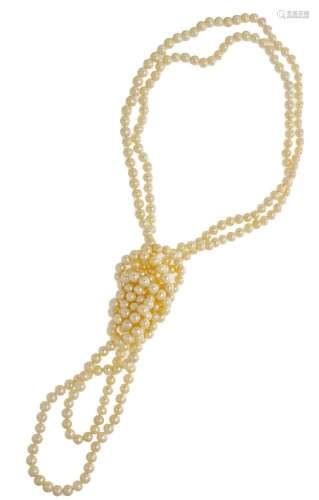 PEARL NECKLACE, OPERA LENGTH 8MM. L 92"