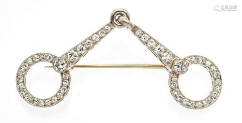 LADIES EQUESTRIAN DIAMOND AND PLATINUM BROOCH