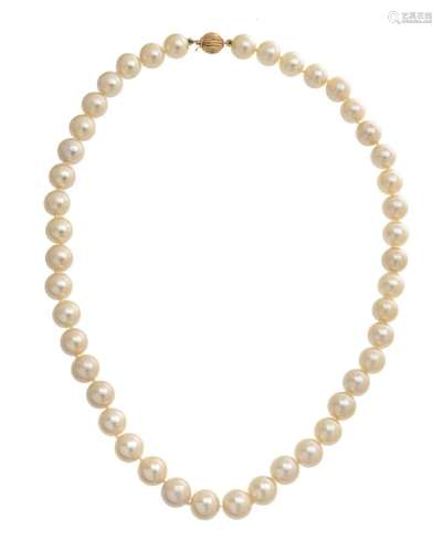CULTURED 10MM PEARL & 14KT GOLD CLASP NECKLACE, L 18&quo...