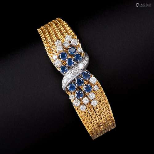 A Vintage Bracelet with Diamonds and Sapphires.