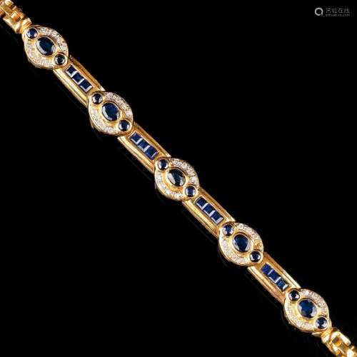 A Bracelet with Sapphires and Diamonds.