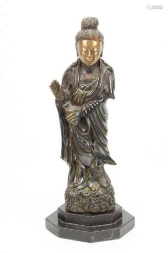 CHINESE COLD PAINTED BRONZE SCULPTURE, H 13", W 3.5&quo...