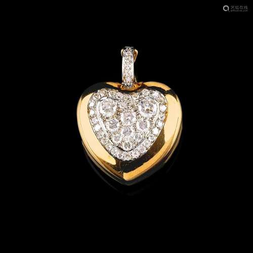 A Diamond Heart shaped Pendant.