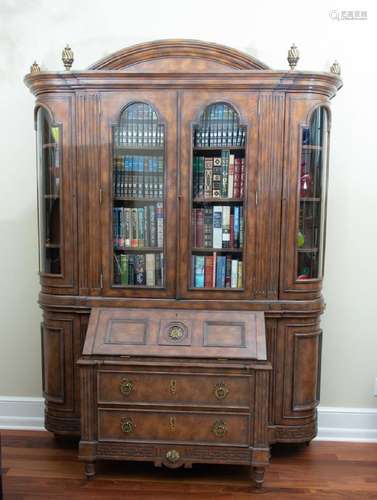 MAITLAND-SMITH WALNUT CABINET W/ DESK, H 96", W 72"...