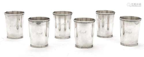 NEWPORT STERLING MINT JULEP CUPS, 14 PCS, H 4" BOGAERTS...