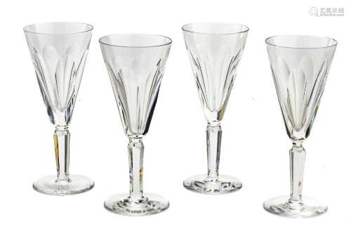 WATERFORD  SHEILA  CUT CRYSTAL FLUTED CHAMPAGNES, 12 PCS, H ...