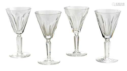 WATERFORD  SHEILA  CUT CRYSTAL WHITE WINES, 4 PCS, H 6.25&qu...