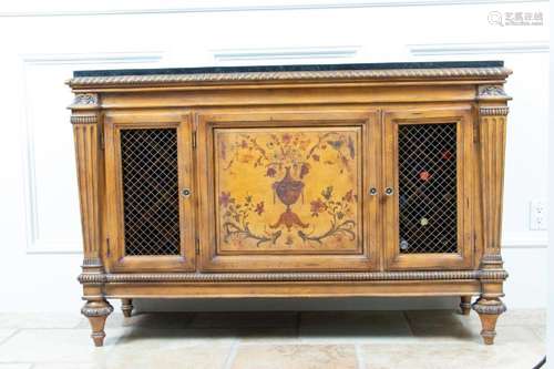 HOOKER FURNITURE CO WALNUT WINE CABINET, H 37", W 55&qu...