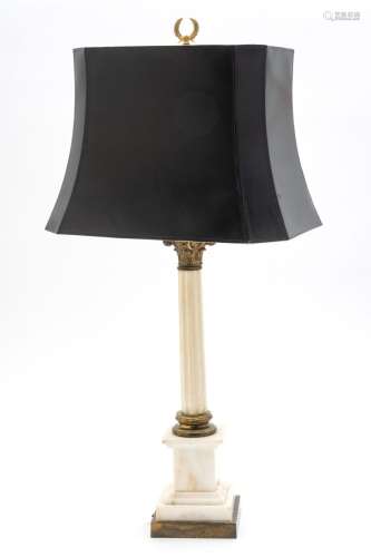 HUBBELL EMPIRE STYLE MARBLE LAMP H 33" W 16" D 12&...