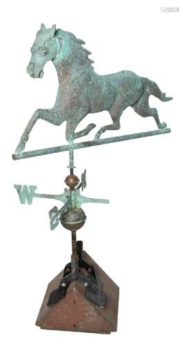 COPPER WEATHERVANE, H 21"{ L 31" GALLOPING HORSE