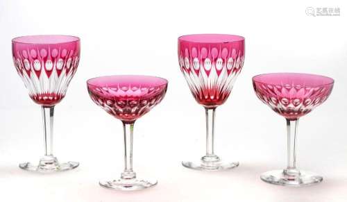 BOHEMIAN CUT-TO-CLEAR CRYSTAL STEMWARE, 28 PCS, H 5"-6....