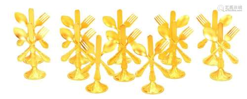 FLATWARE GOLD TONE METAL PLACE CARD HOLDERS, 12 PCS, H 3&quo...