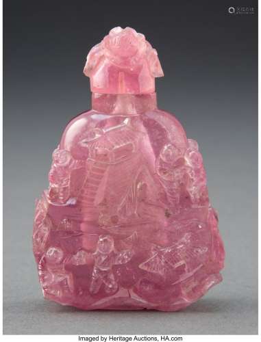 A Chinese Carved Rock Crystal Snuff Bottle 3 x 2 x 0-3/4 inc...