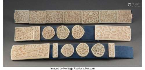 A Very Rare Set of Nineteen Chinese Jade Belt Plaques, Ming ...