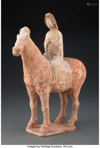 A Chinese Pottery Figure of a Horse and Rider, Ming Dynasty ...