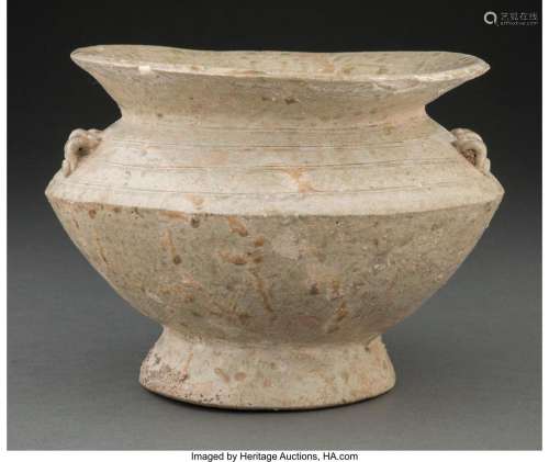 A Chinese Ding-Type Food Vessel 6-1/4 x 9 x 9 inches (15.9 x...