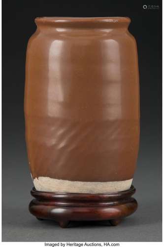 An Unusual Small Chinese Russet Glazed Jar, Song Dynasty 4-3...