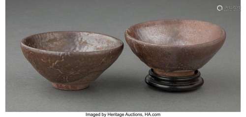 Two Small Chinese Jian Ware Tea Bowls 1-5/8 x 3-5/8 x 3-5/8 ...