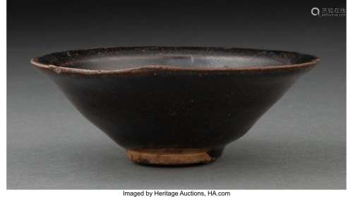A Chinese Jian Ware Tea Bowl, Song Dynasty 1-3/4 x 4-3/4 x 4...