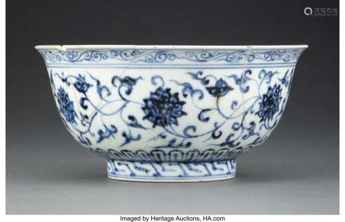 A Chinese Blue and White Lotus Bowl, Ming Dynasty, Xuande Pe...