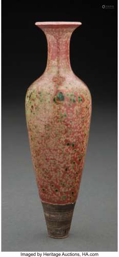 A Chinese Peachbloom-Glazed Porcelain Liuyezun Vase, 19th ce...