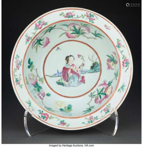A Chinese Famille Rose Bowl, 19th century 4-1/4 x 14-5/8 inc...
