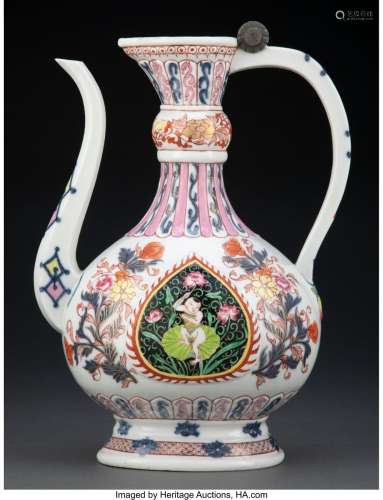 A Chinese Famille Rose Teapot, Qing Dynasty 12 x 8-1/2 x 5 i...