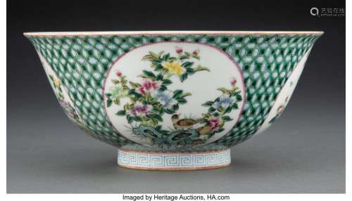 A Chinese Famille Verte Bowl Marks: six-character Qianlong m...