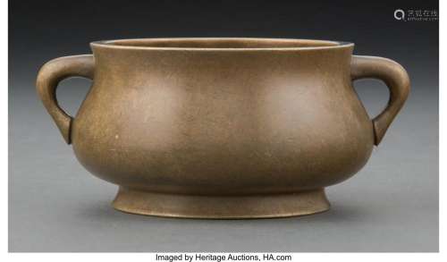 A Chinese Bronze Censer, Qing Dynasty Marks: six-character X...