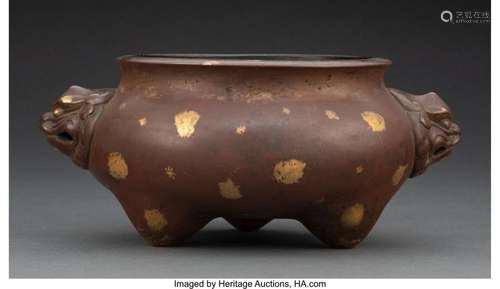 A Chinese Partial Gilt Bronze Censer Marks: six-character Xu...