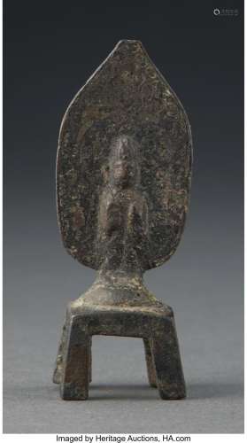 A Chinese Bronze Buddha, Six Dynasties 3-1/2 x 1 x 0-7/8 inc...