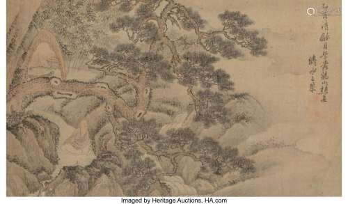 Wang Kai (Chinese, 1645-1705) Landscape Ink and color on sil...