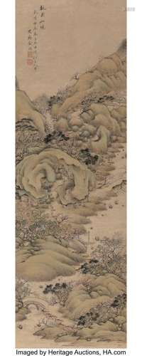 Yu Ti (Chinese, Qing Dynasty) Landscape Ink and color on sil...