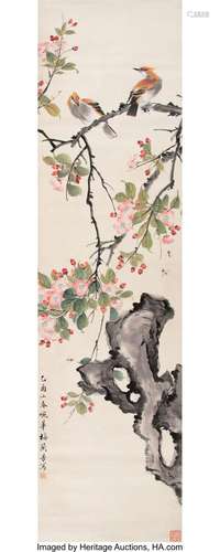 Attributed to Mei Lanfang (Chinese, 1894-1961) Waxwings Ink ...