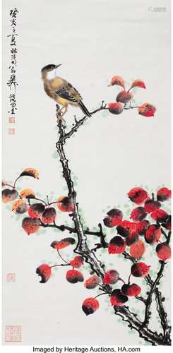 Attributed to Xie Zhiliu (Chinese, 1910-1997) Chickadee Ink ...