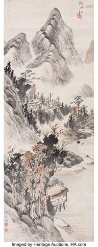 Yang Borun (Chinese, 1837-1911) Ink and color on paper Lands...