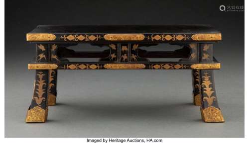 A Small Japanese Lacquer Table 4-1/2 x 9-7/8 x 5-3/4 inches ...