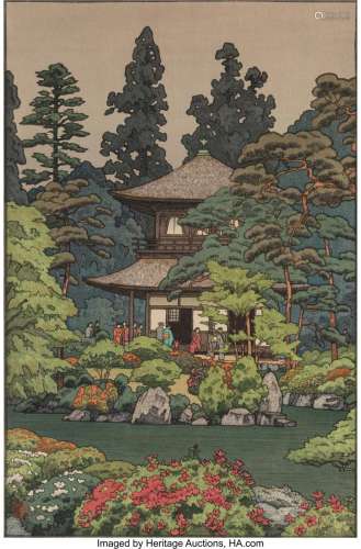 Toshi Yoshida (Japanese, 1911-1995) Silver Pavilion, Kyoto, ...