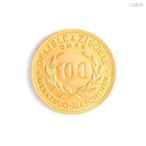 Médaille en or jaune 333‰, DELISLE  ZIEGELE.GMBH.100. WERKZE...