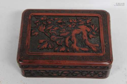 Chinese Red Cinnabar Box