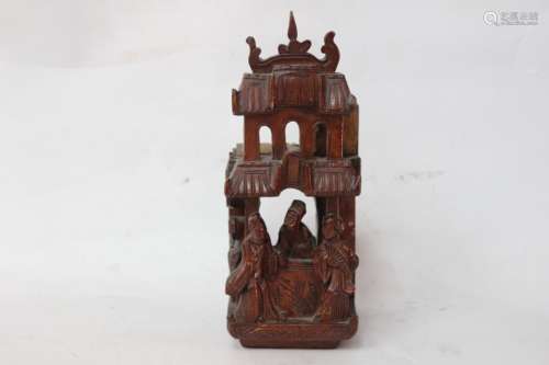 Chinese Antique Wood Carved Ornament
