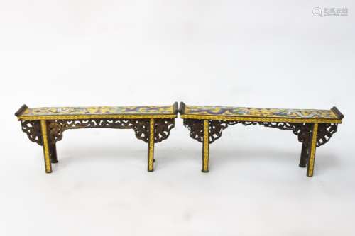 Pair of Chinese Cloisonne Stands