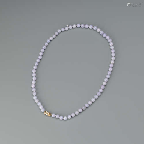 Translucent Lavender Jadeite Jade Necklace, GIA Certificate