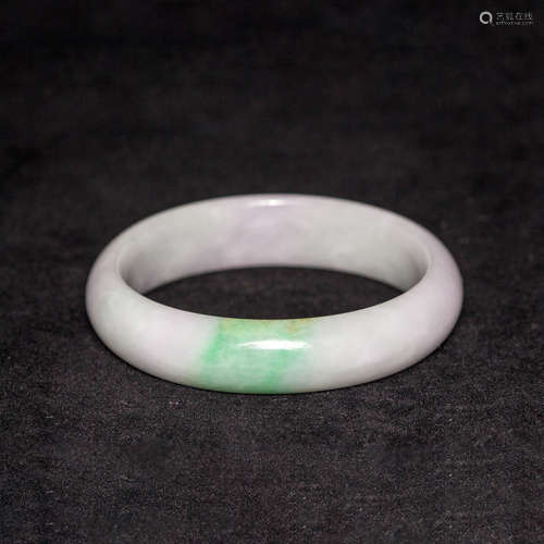 Translucent Natural Purple and Green Color Jadeite Jade Bang...