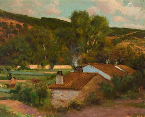 AURELIO TOLOSA Y ALSINA (Barcelona, 1861 - 1938)."Lands...