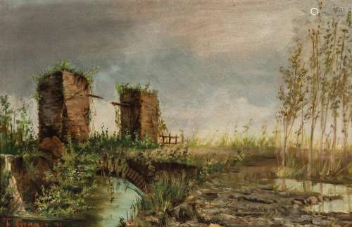 EMILI GIRALT GIRALT (Barcelona, 1857-1927)."Landscape w...