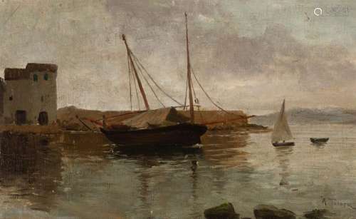 AURELI TOLOSA Y ALSINA (Barcelona, 1861 - 1938)."Boats ...