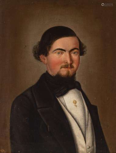 Spanish school ca. 1830."Portrait of a gentleman.Oil on...